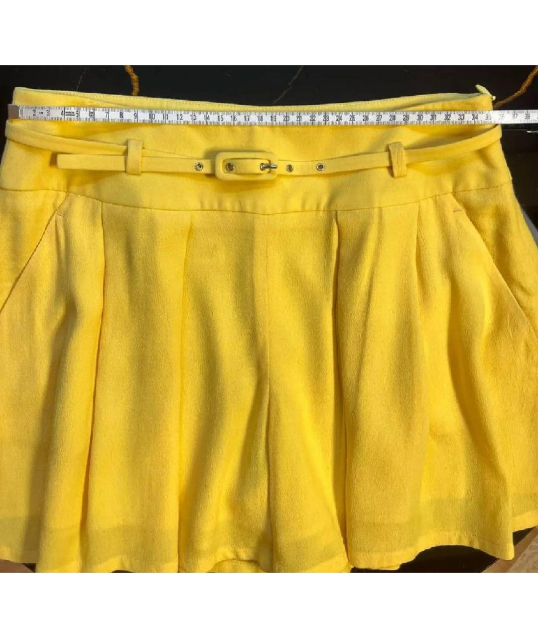 RED VALENTINO Желтые полиэстеровые шорты, фото 5