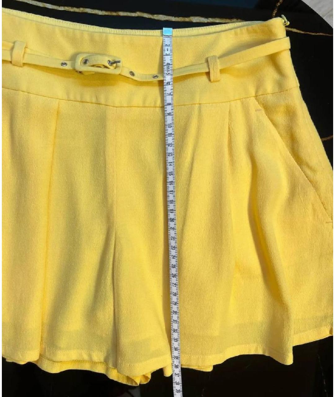 RED VALENTINO Желтые полиэстеровые шорты, фото 4