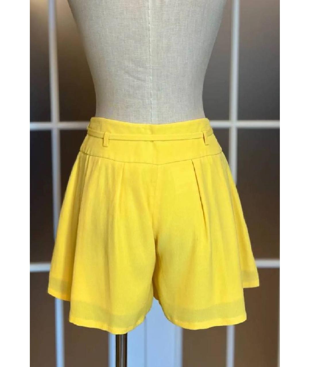 RED VALENTINO Желтые полиэстеровые шорты, фото 2