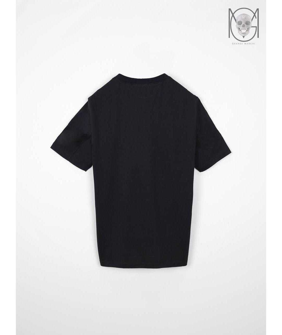 BRUNELLO CUCINELLI Темно-синяя хлопковая футболка, фото 2