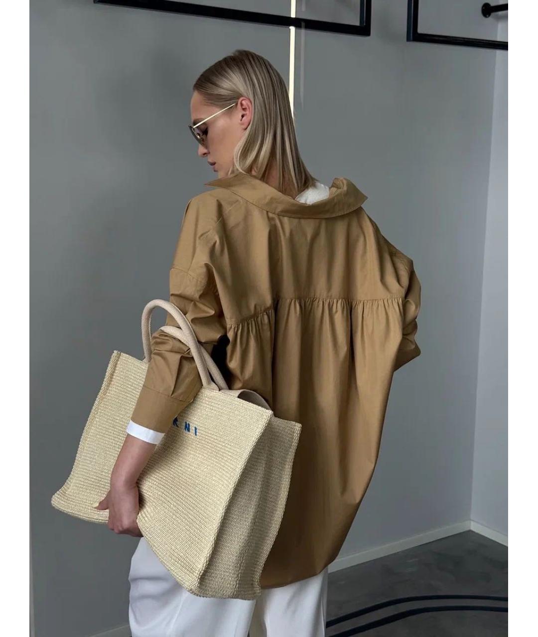 MARNI Бежевая хлопковая рубашка, фото 5