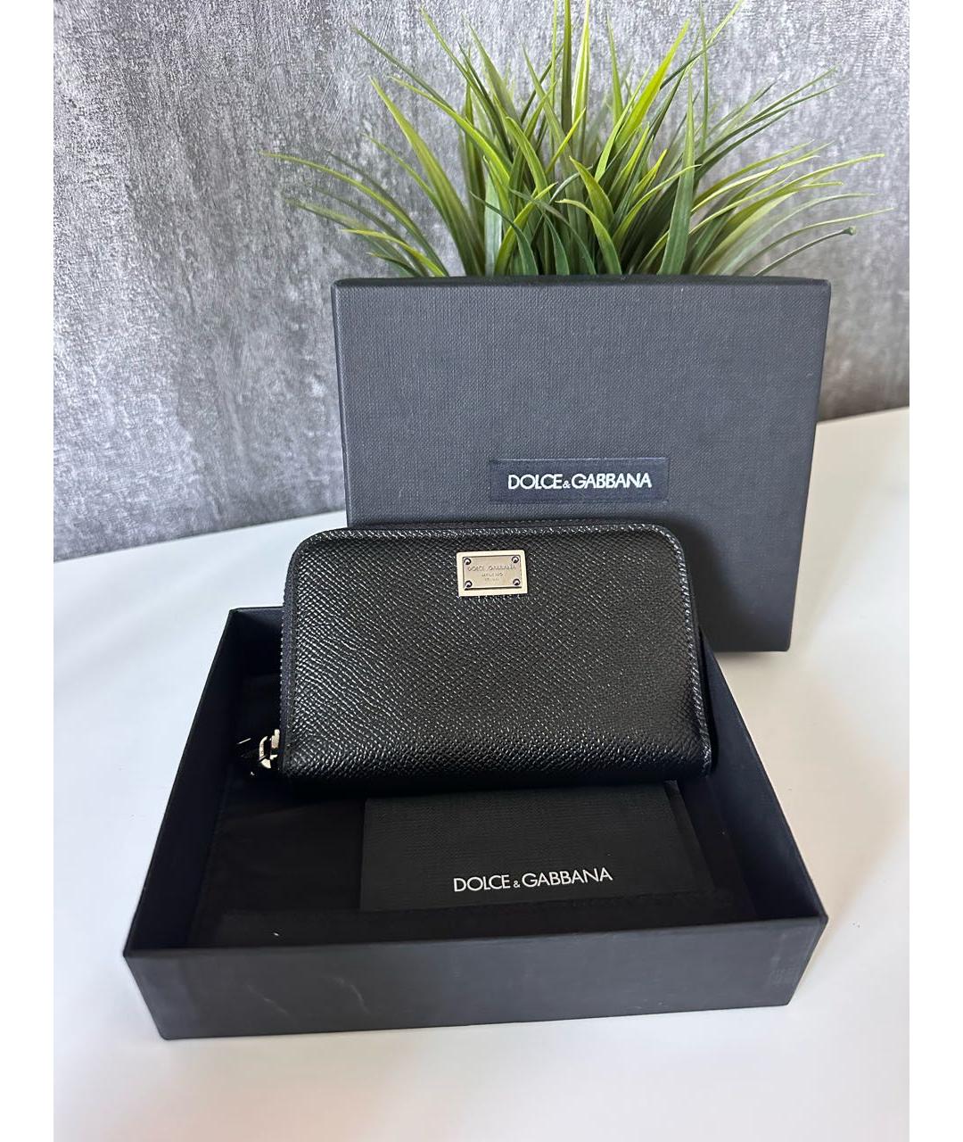 DOLCE&GABBANA Черный кожаный кошелек, фото 7