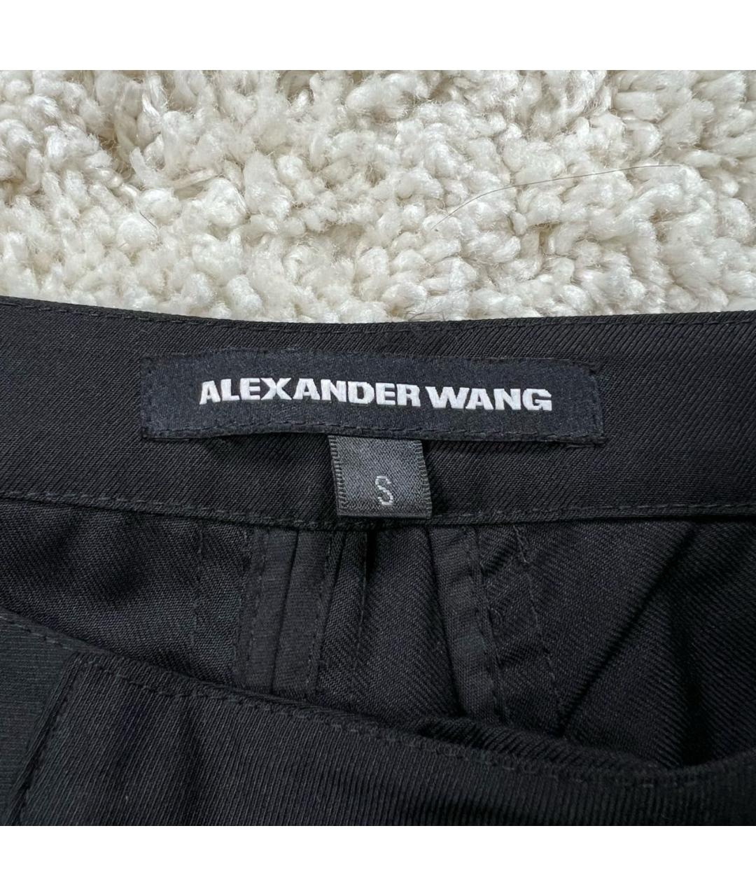 ALEXANDER WANG Черные хлопковые брюки широкие, фото 5