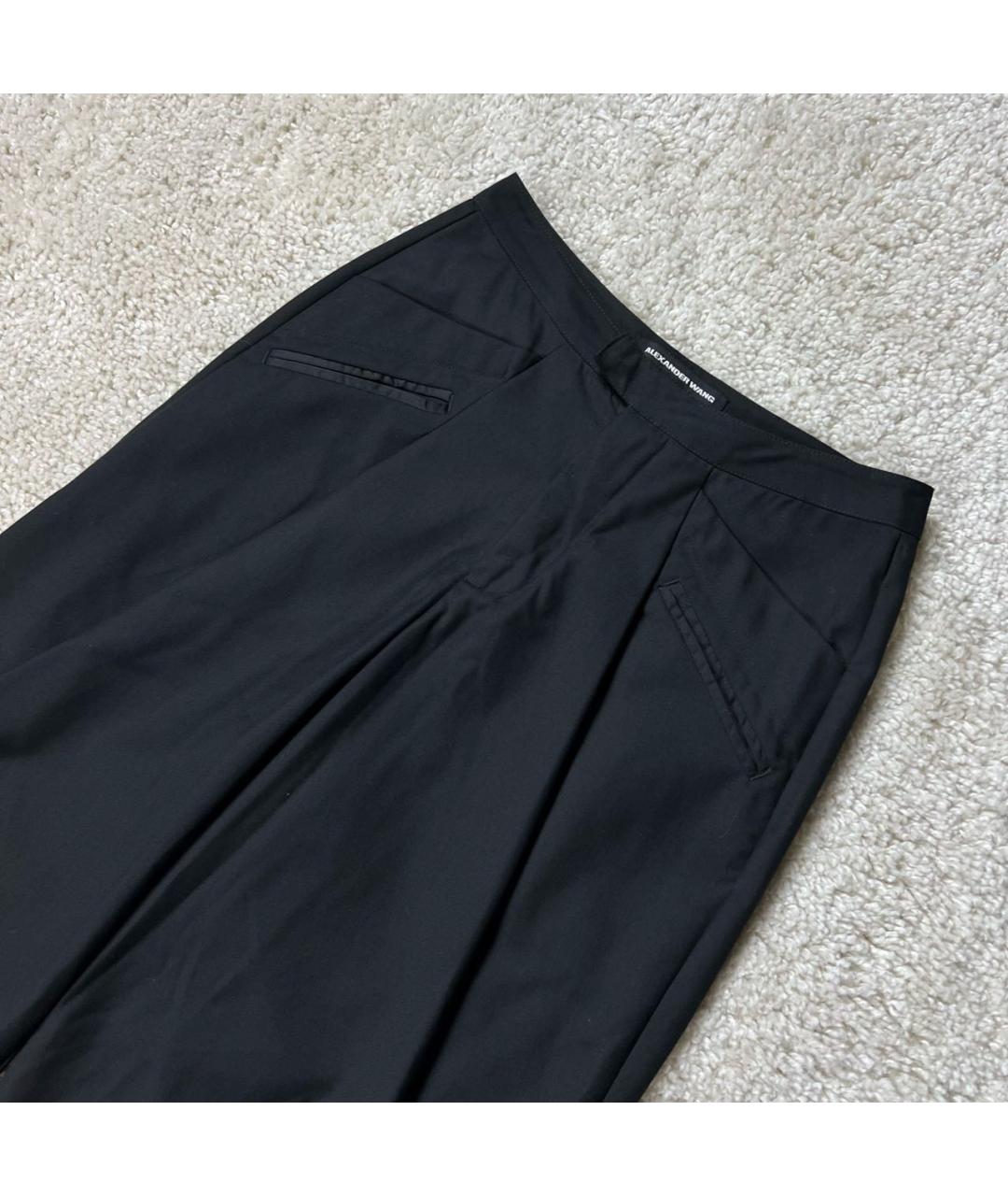 ALEXANDER WANG Черные хлопковые брюки широкие, фото 3