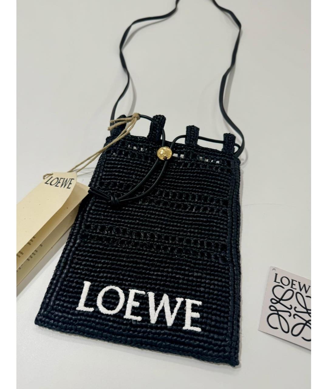 LOEWE Черная пелетеная сумка через плечо, фото 2