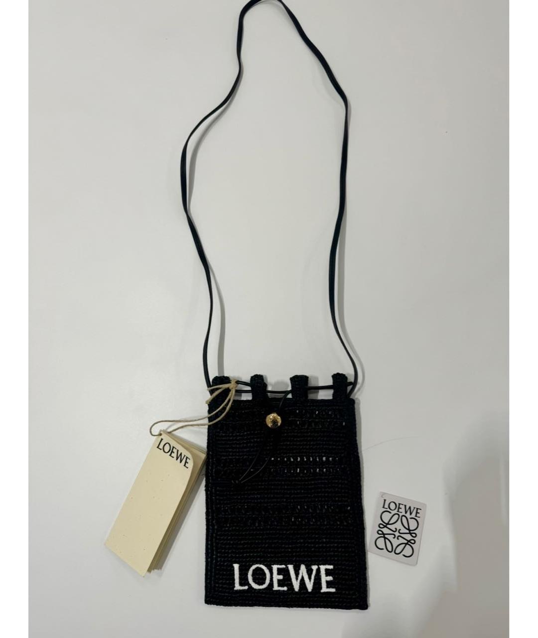 LOEWE Черная пелетеная сумка через плечо, фото 3