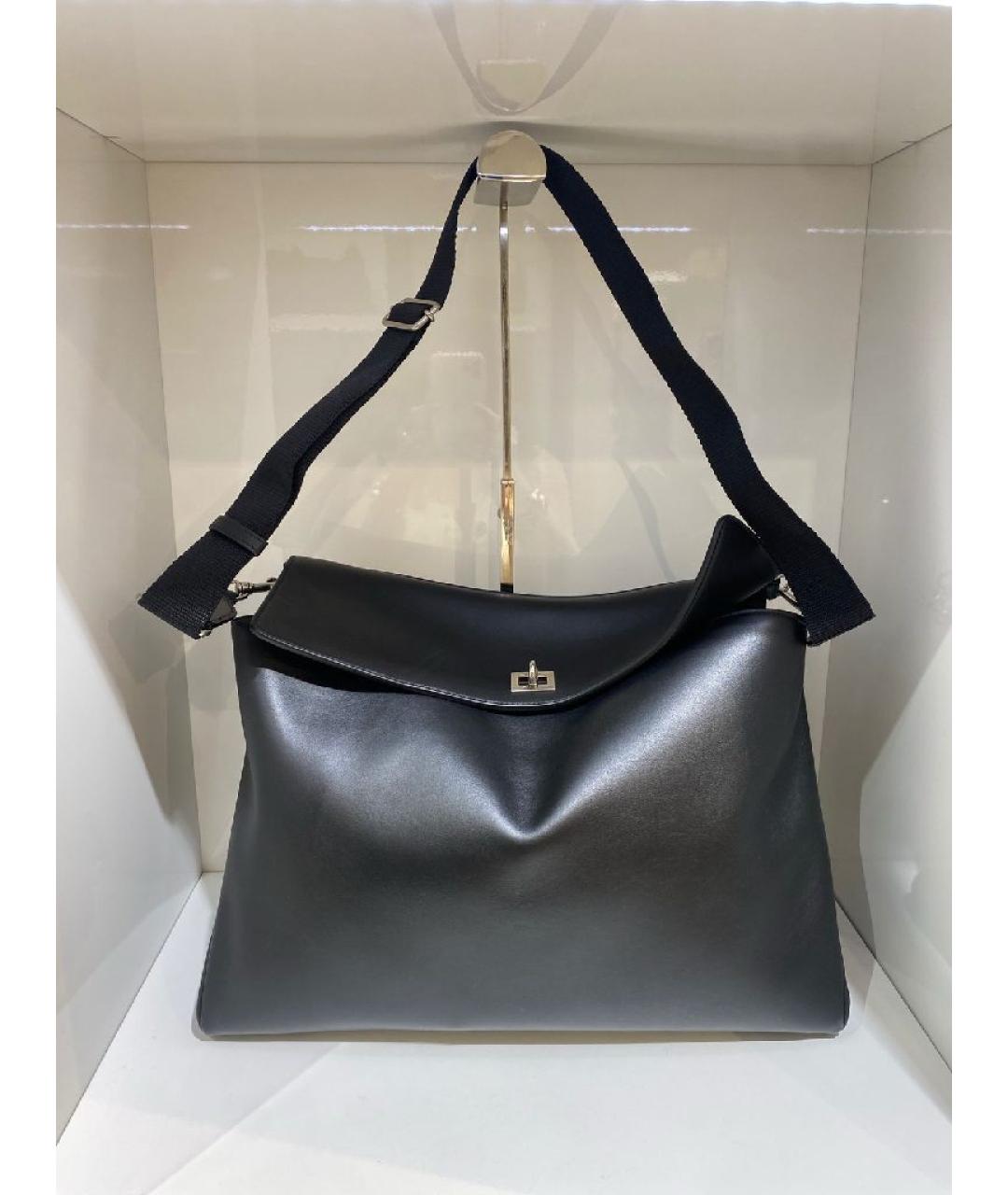 BALENCIAGA Черная кожаная сумка на плечо, фото 3