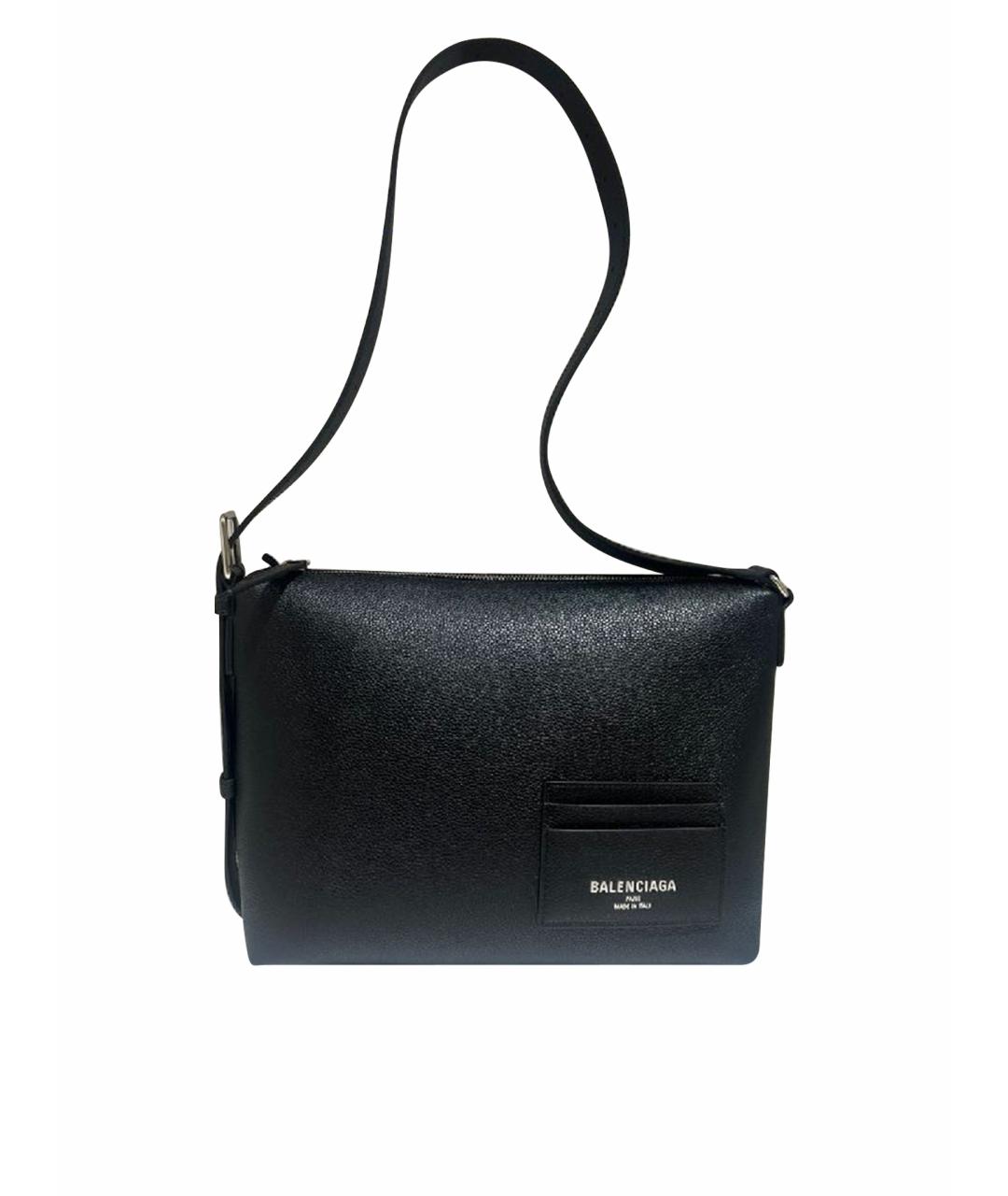 BALENCIAGA Черная кожаная сумка на плечо, фото 1