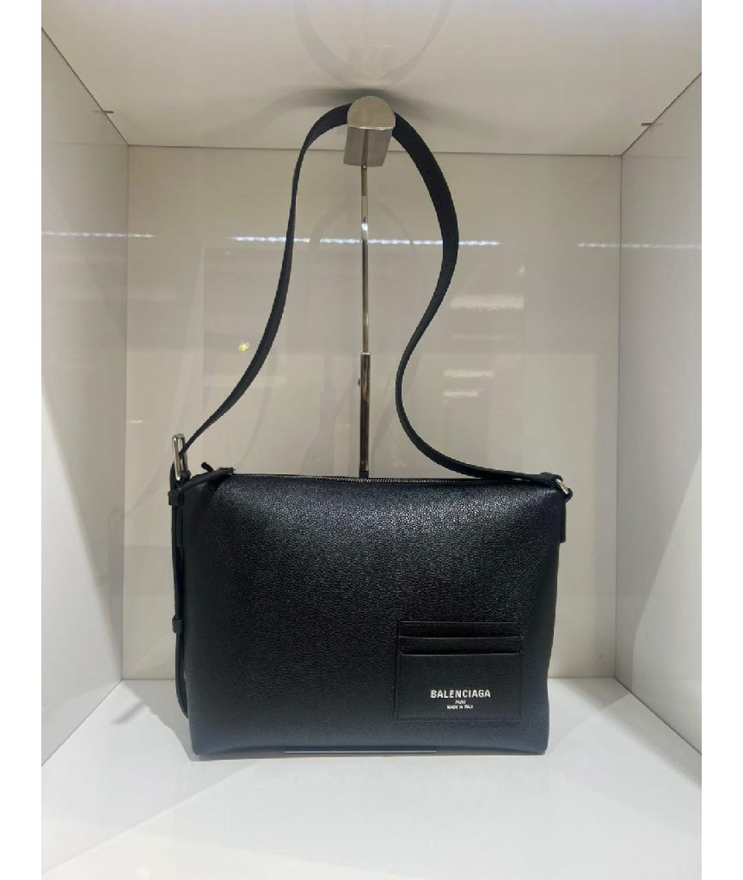 BALENCIAGA Черная кожаная сумка на плечо, фото 3