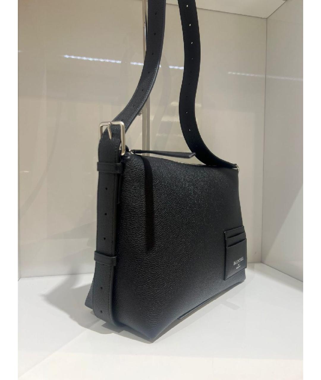BALENCIAGA Черная кожаная сумка на плечо, фото 2