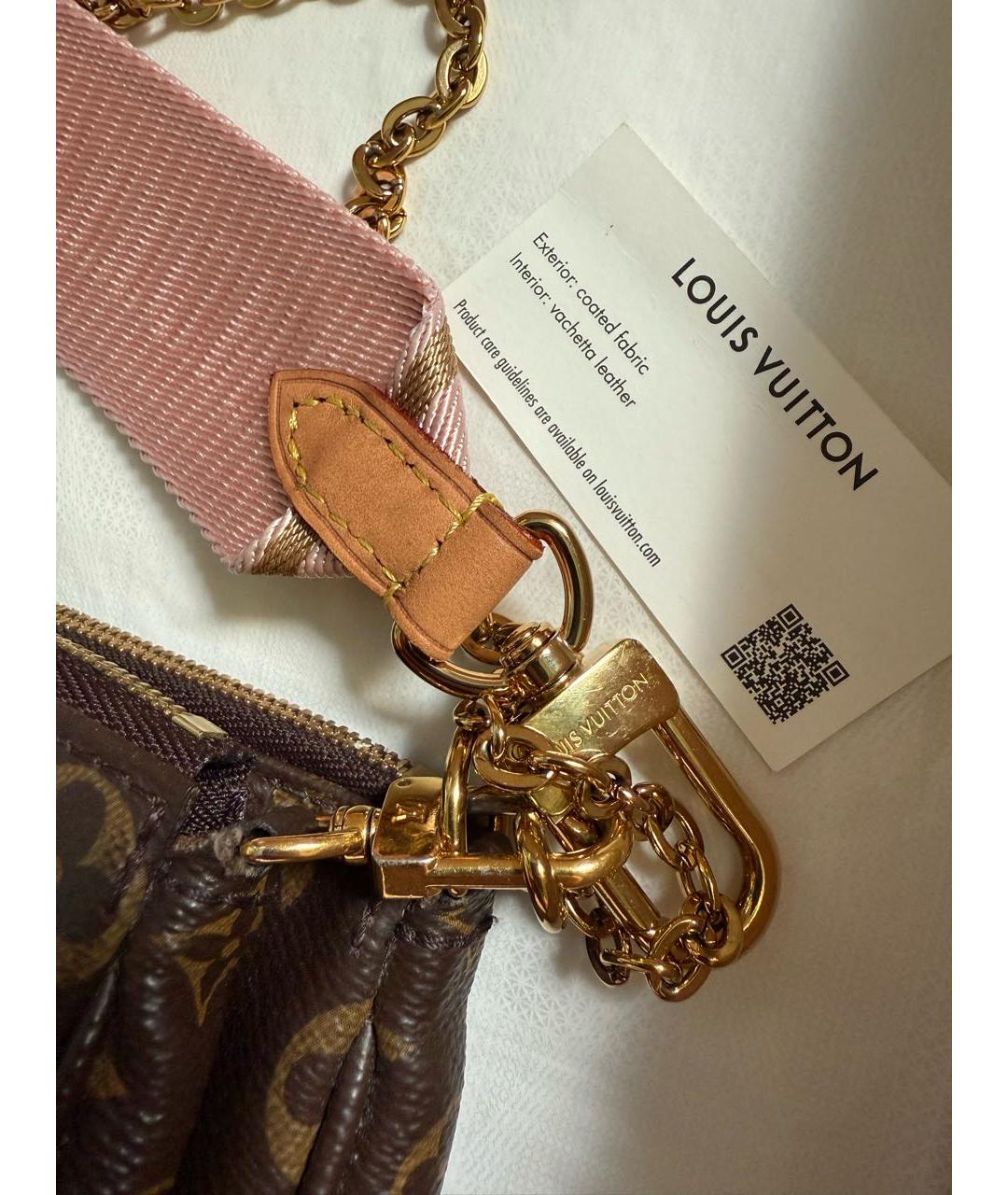 LOUIS VUITTON Коричневая кожаная сумка через плечо, фото 7