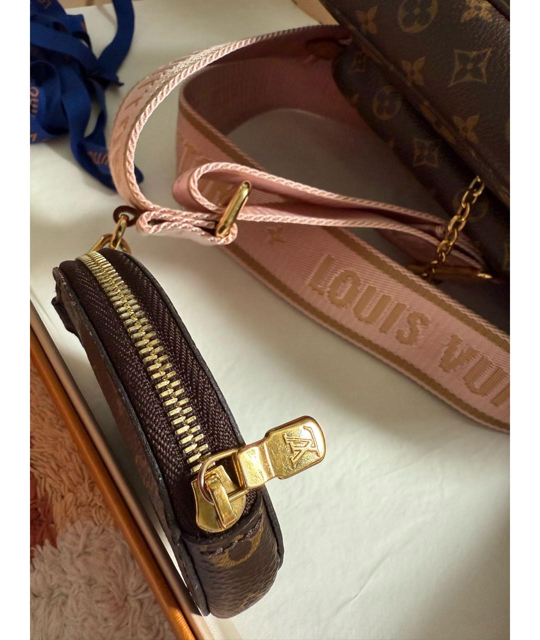 LOUIS VUITTON Коричневая кожаная сумка через плечо, фото 4