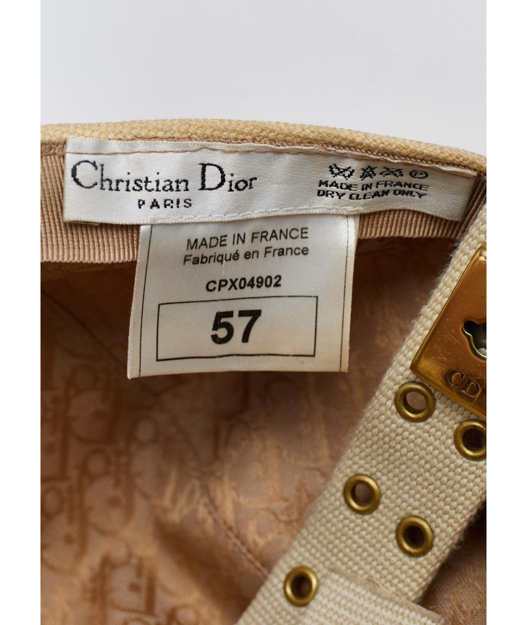 CHRISTIAN DIOR Бежевая льняная кепка, фото 6