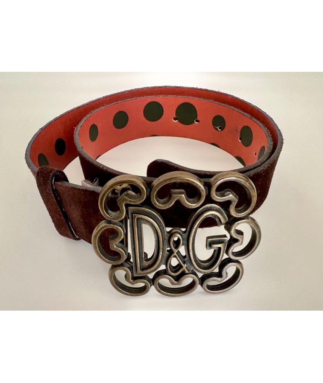 DOLCE&GABBANA Коричневый замшевый ремень, фото 2