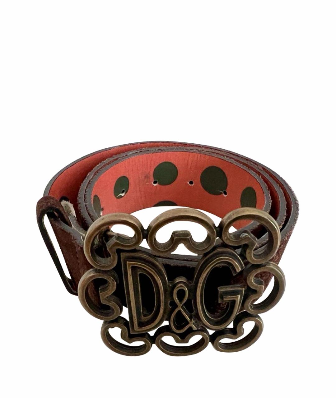DOLCE&GABBANA Коричневый замшевый ремень, фото 1