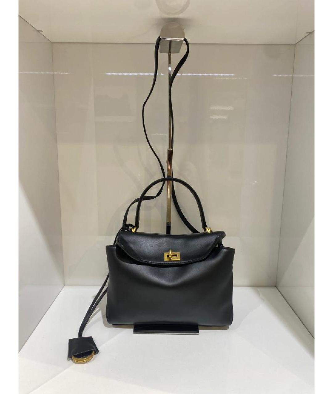 BALENCIAGA Черная кожаная сумка тоут, фото 3