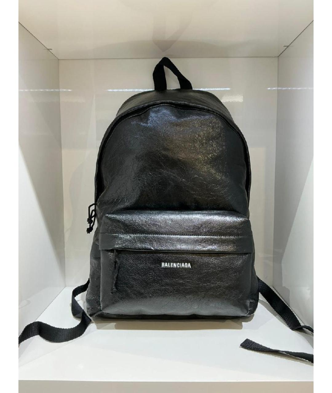 BALENCIAGA Черный рюкзак из лакированной кожи, фото 3