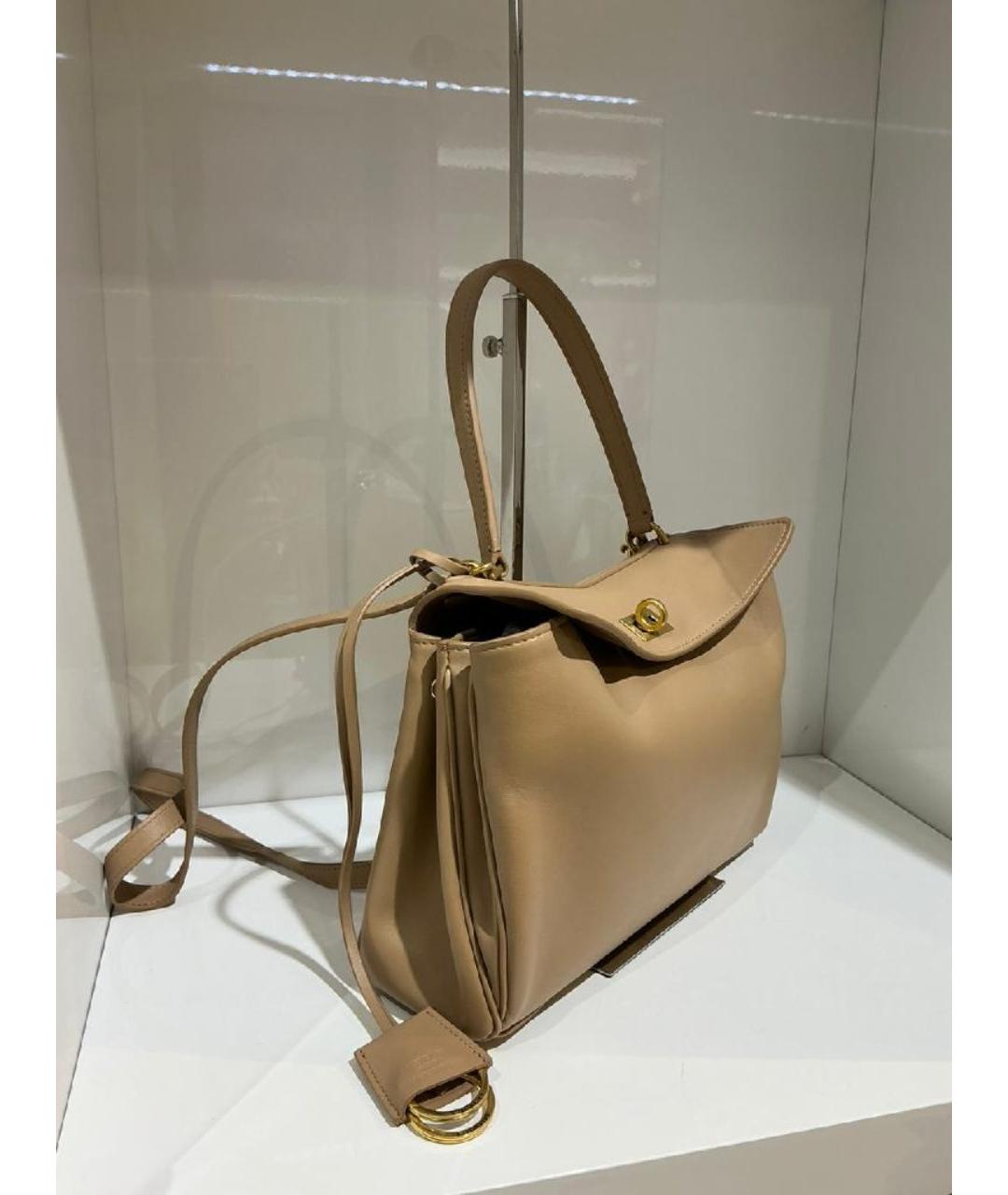 BALENCIAGA Бежевая кожаная сумка тоут, фото 2