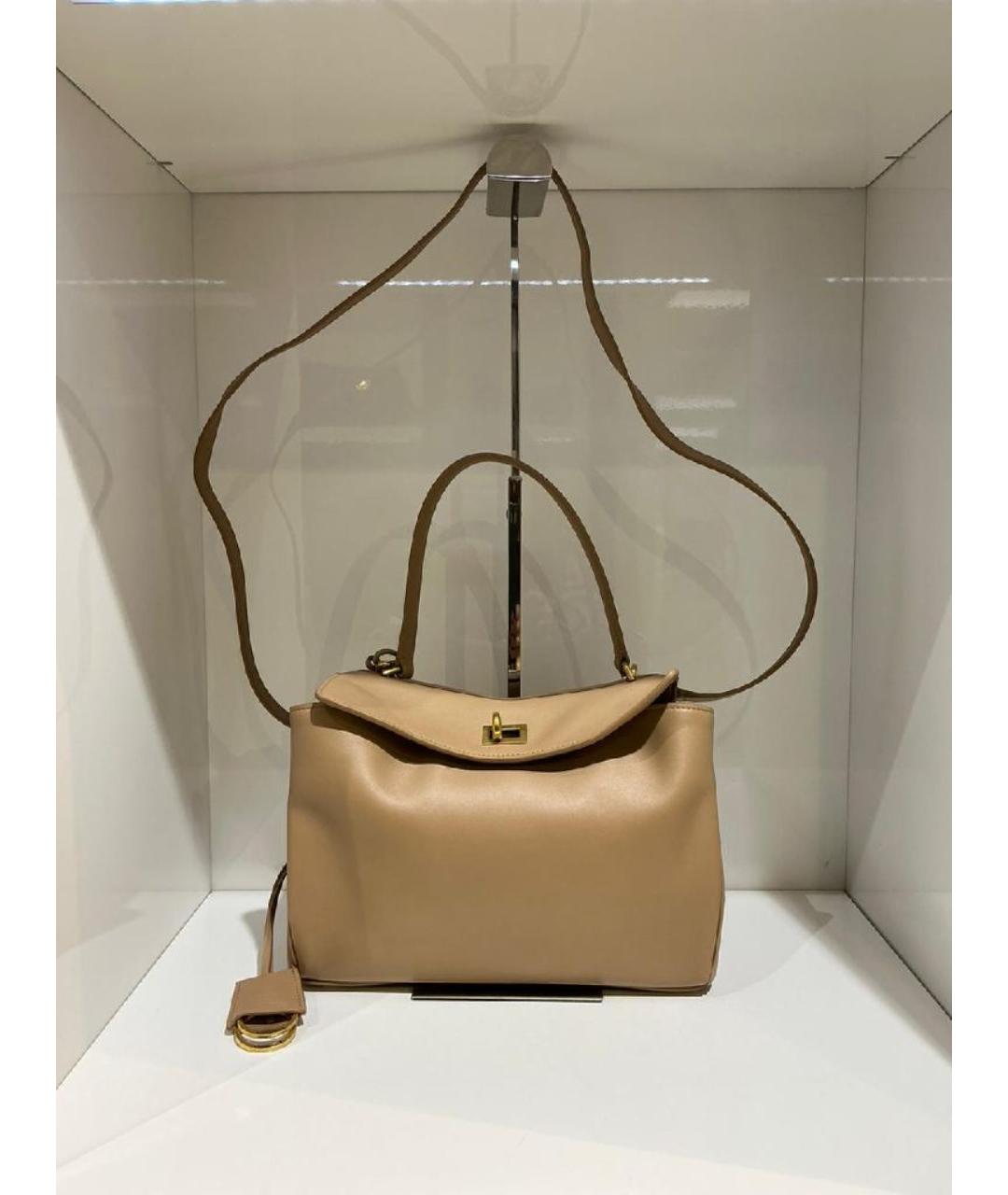 BALENCIAGA Бежевая кожаная сумка тоут, фото 3