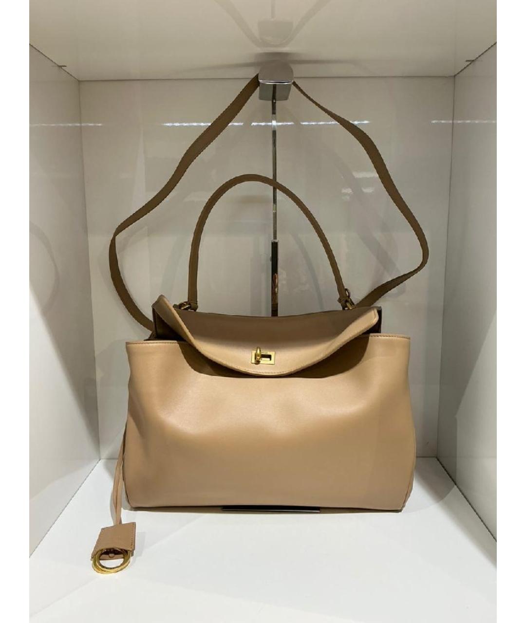 BALENCIAGA Бежевая кожаная сумка тоут, фото 3