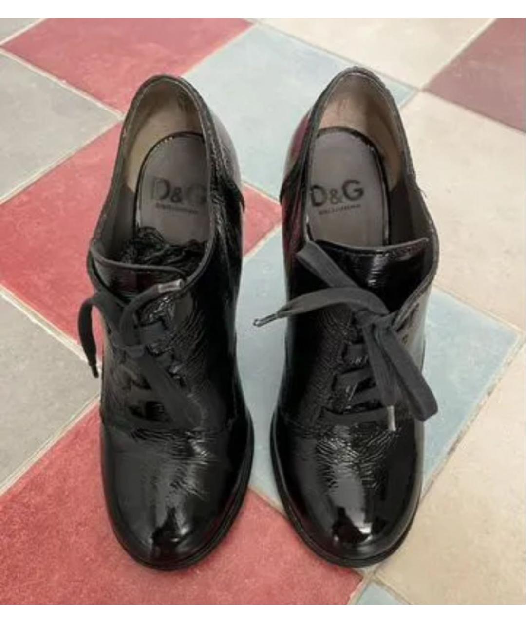 DOLCE&GABBANA Черные ботильоны из лакированной кожи, фото 2