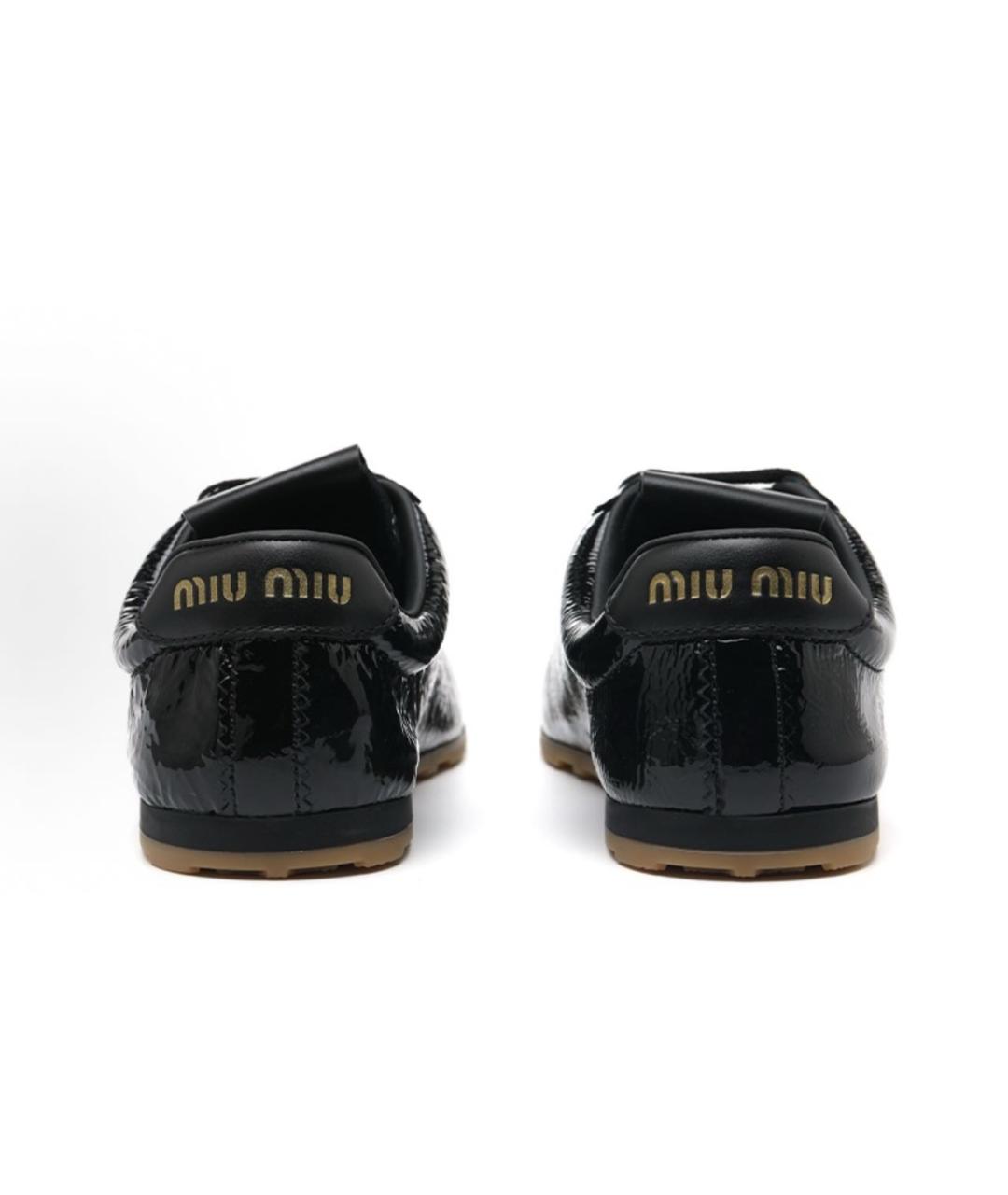 MIU MIU Черные кеды из лакированной кожи, фото 4
