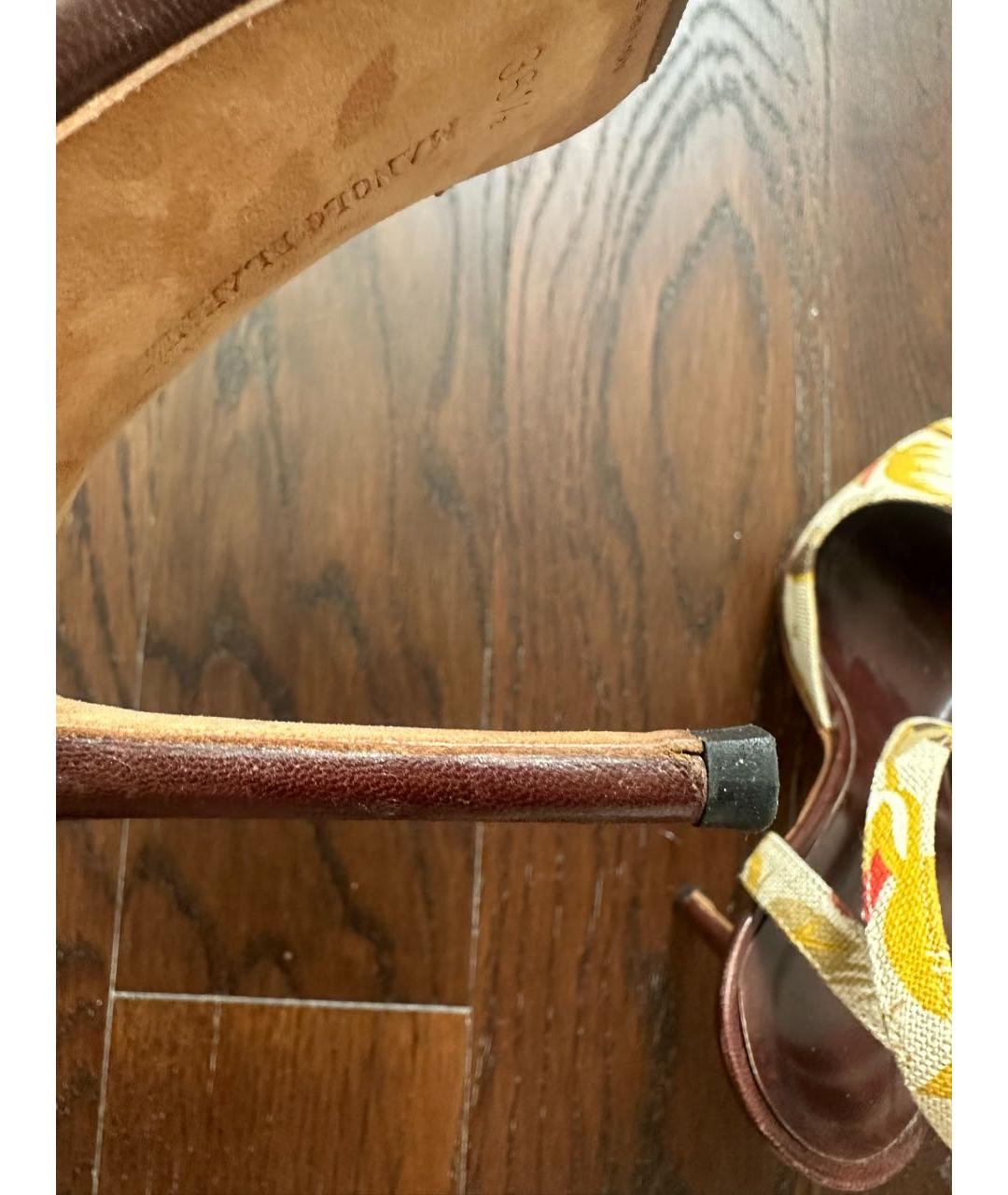 MANOLO BLAHNIK Мульти текстильные босоножки, фото 8