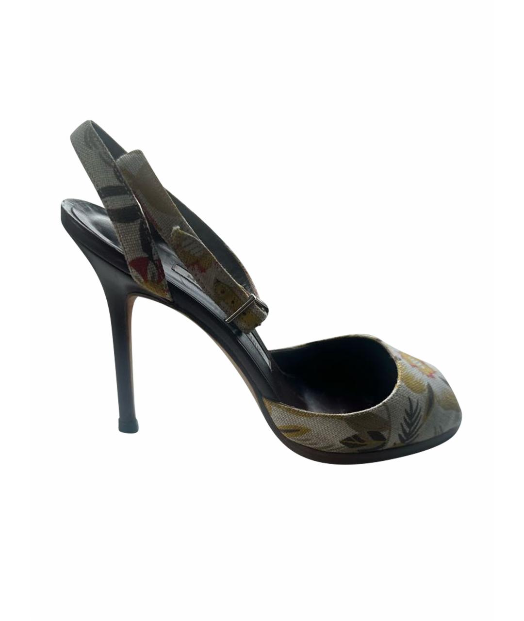 MANOLO BLAHNIK Мульти текстильные босоножки, фото 1