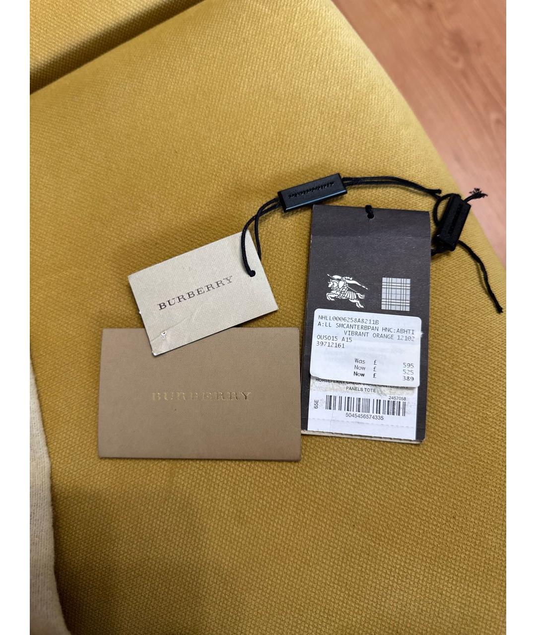 BURBERRY Оранжевая кожаная сумка с короткими ручками, фото 8