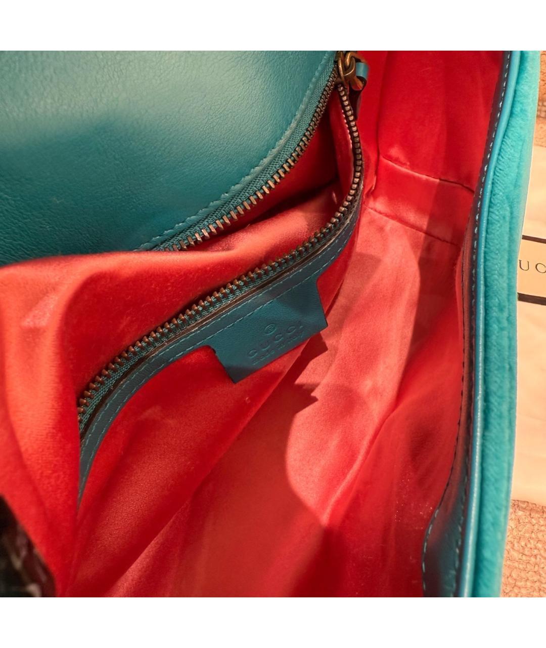 GUCCI Зеленая бархатная сумка тоут, фото 7