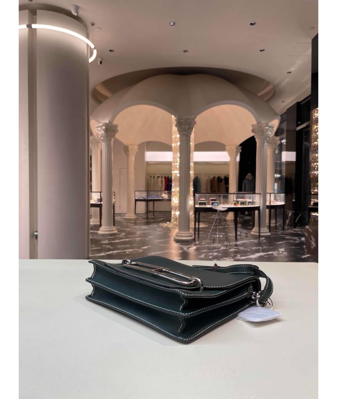 HERMES Черная кожаная сумка тоут, фото 4