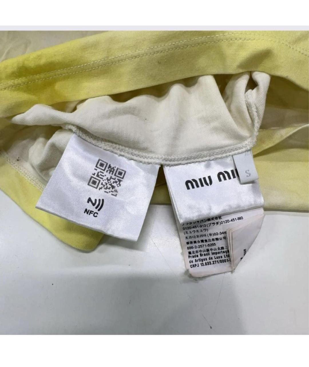 MIU MIU Мульти хлопковая футболка, фото 4