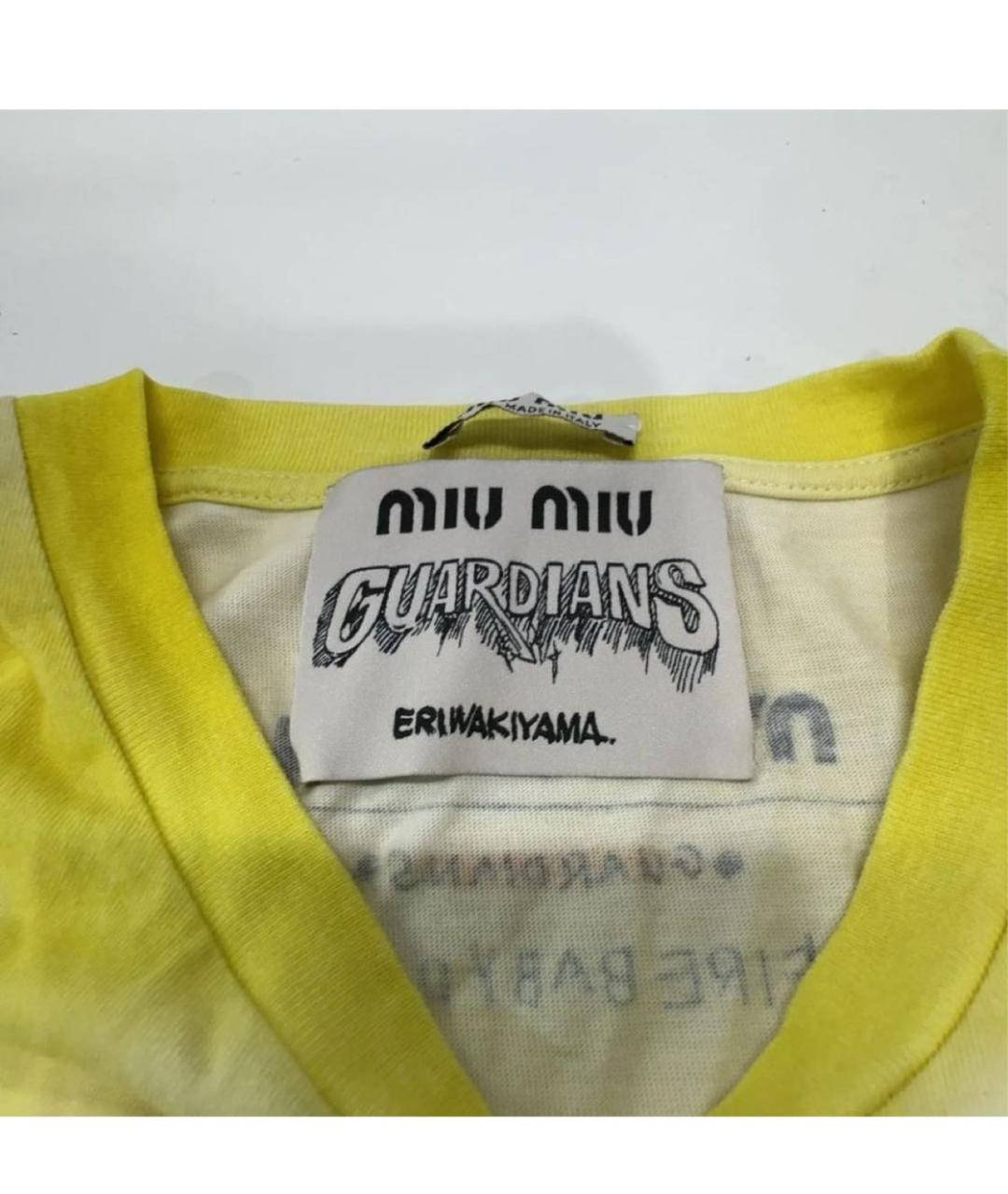 MIU MIU Мульти хлопковая футболка, фото 3