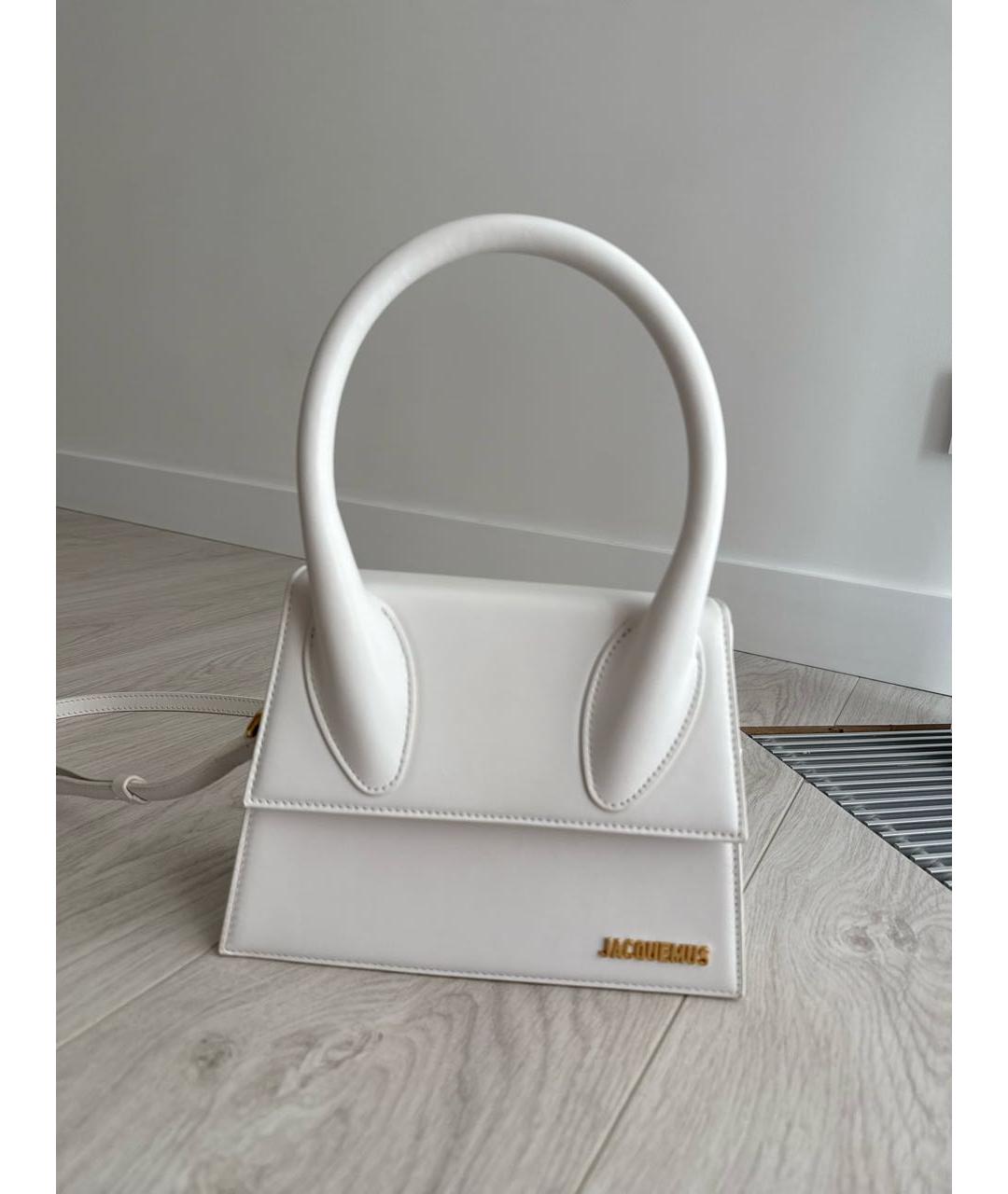 JACQUEMUS Белая кожаная сумка через плечо, фото 6