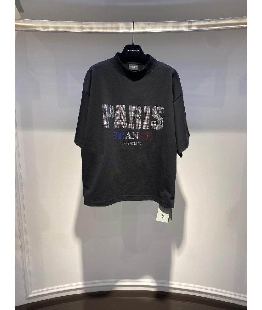 BALENCIAGA Черная футболка, фото 3