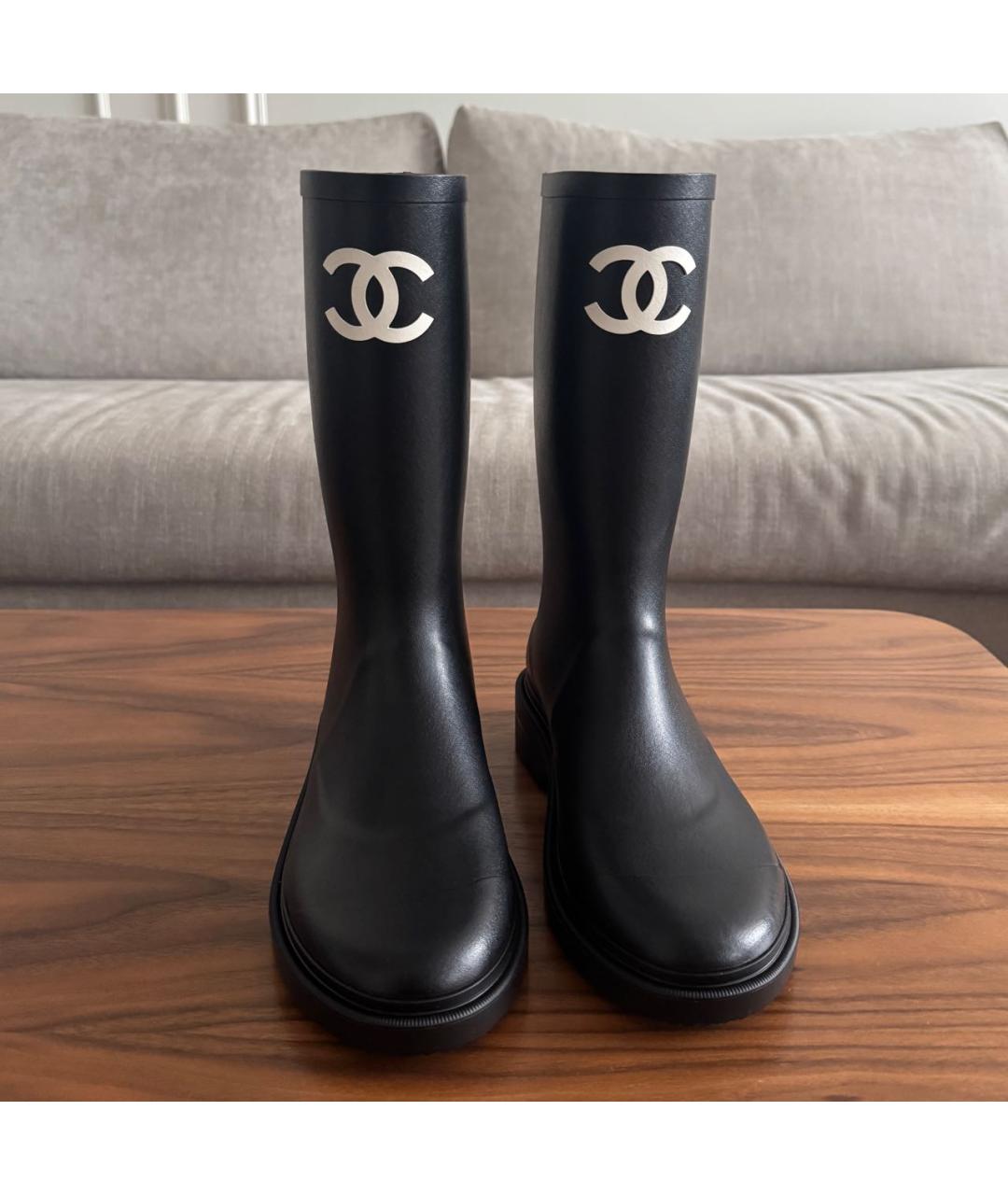CHANEL Черные сапоги, фото 5