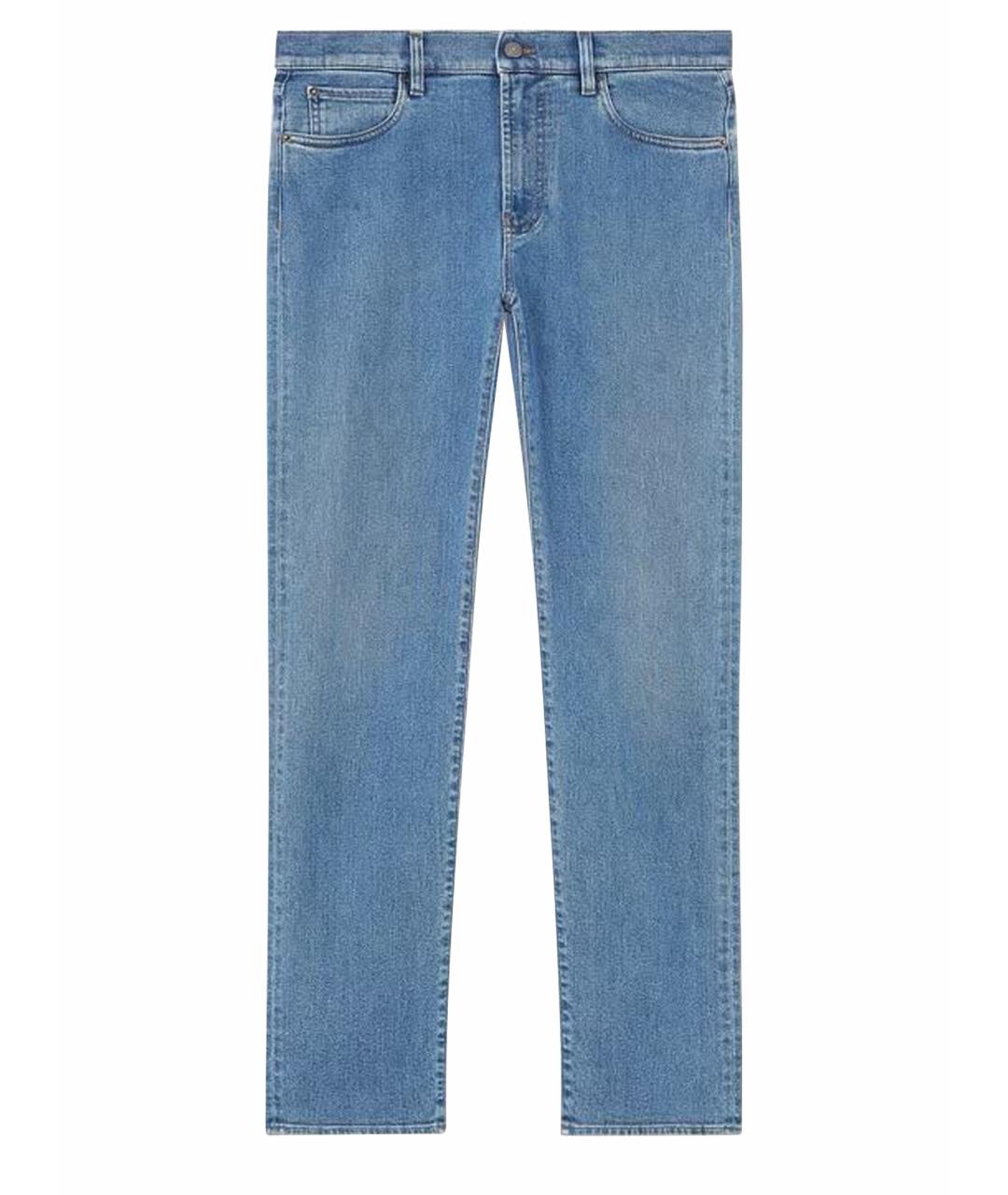LORO PIANA Голубые хлопковые прямые джинсы, фото 1
