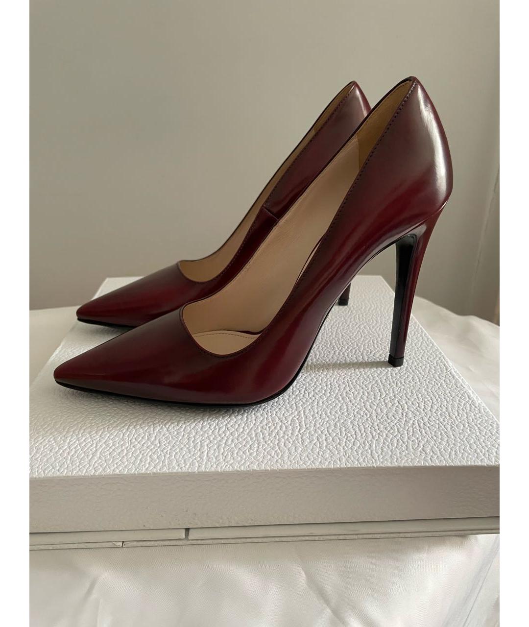 PRADA Бордовые кожаные туфли, фото 9
