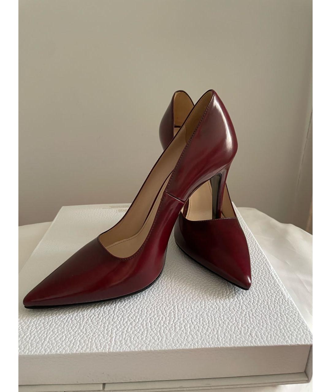 PRADA Бордовые кожаные туфли, фото 6