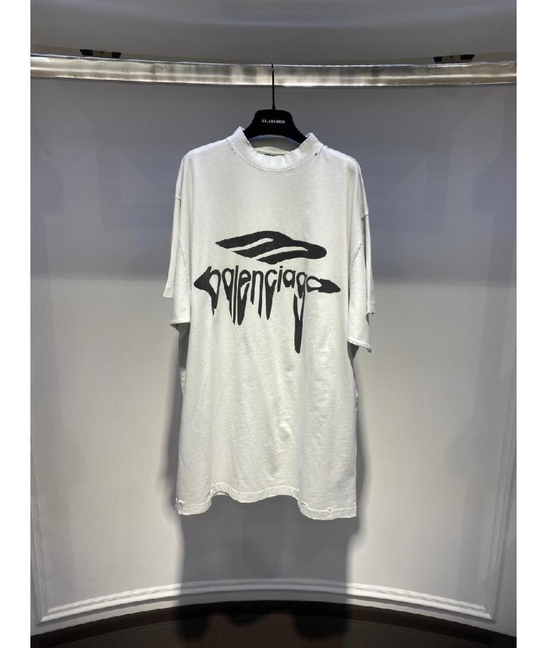 BALENCIAGA Белая футболка, фото 3