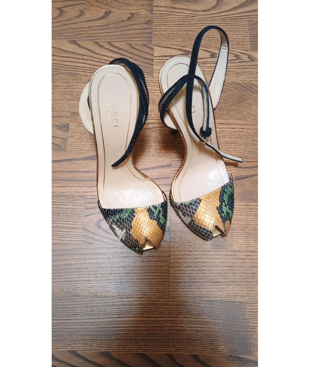 GUCCI Мульти босоножки из экзотической кожи, фото 2