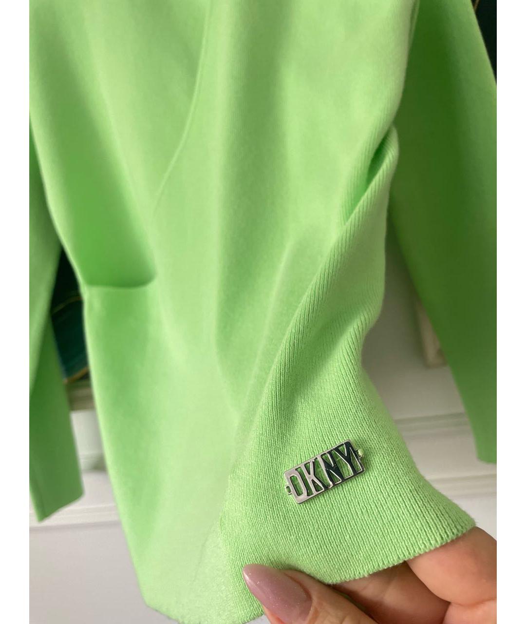 DKNY Салатовый хлопко-эластановый джемпер / свитер, фото 3