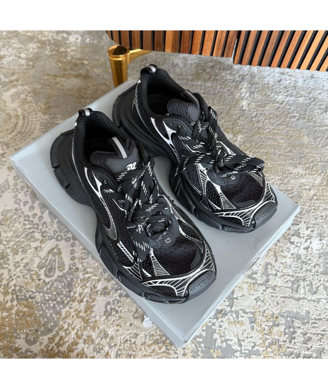 BALENCIAGA Черные низкие кроссовки / кеды, фото 3