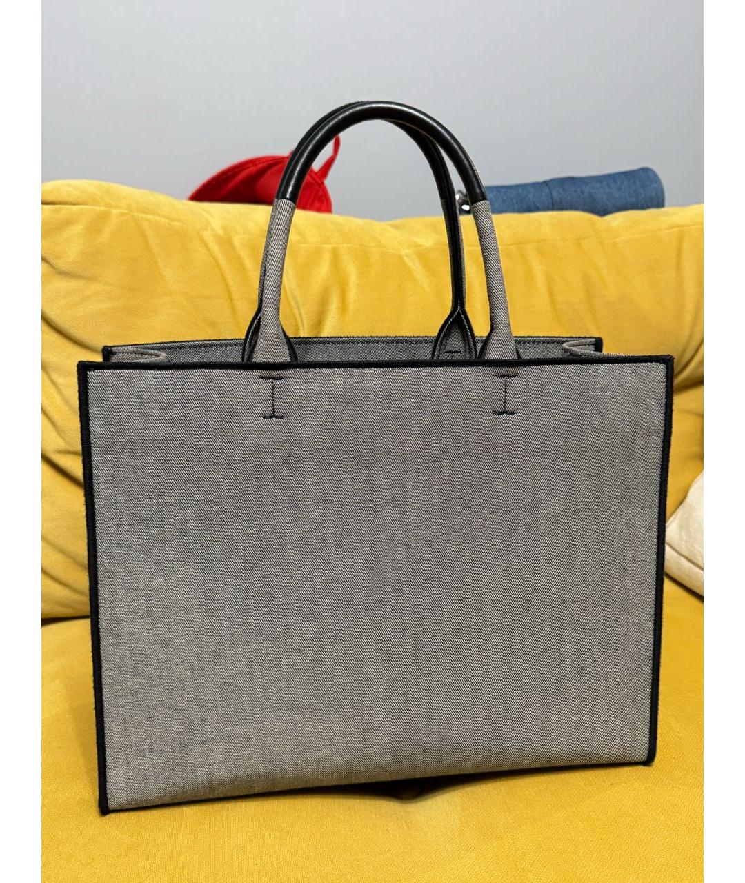 FURLA Антрацитовая деним сумка тоут, фото 3