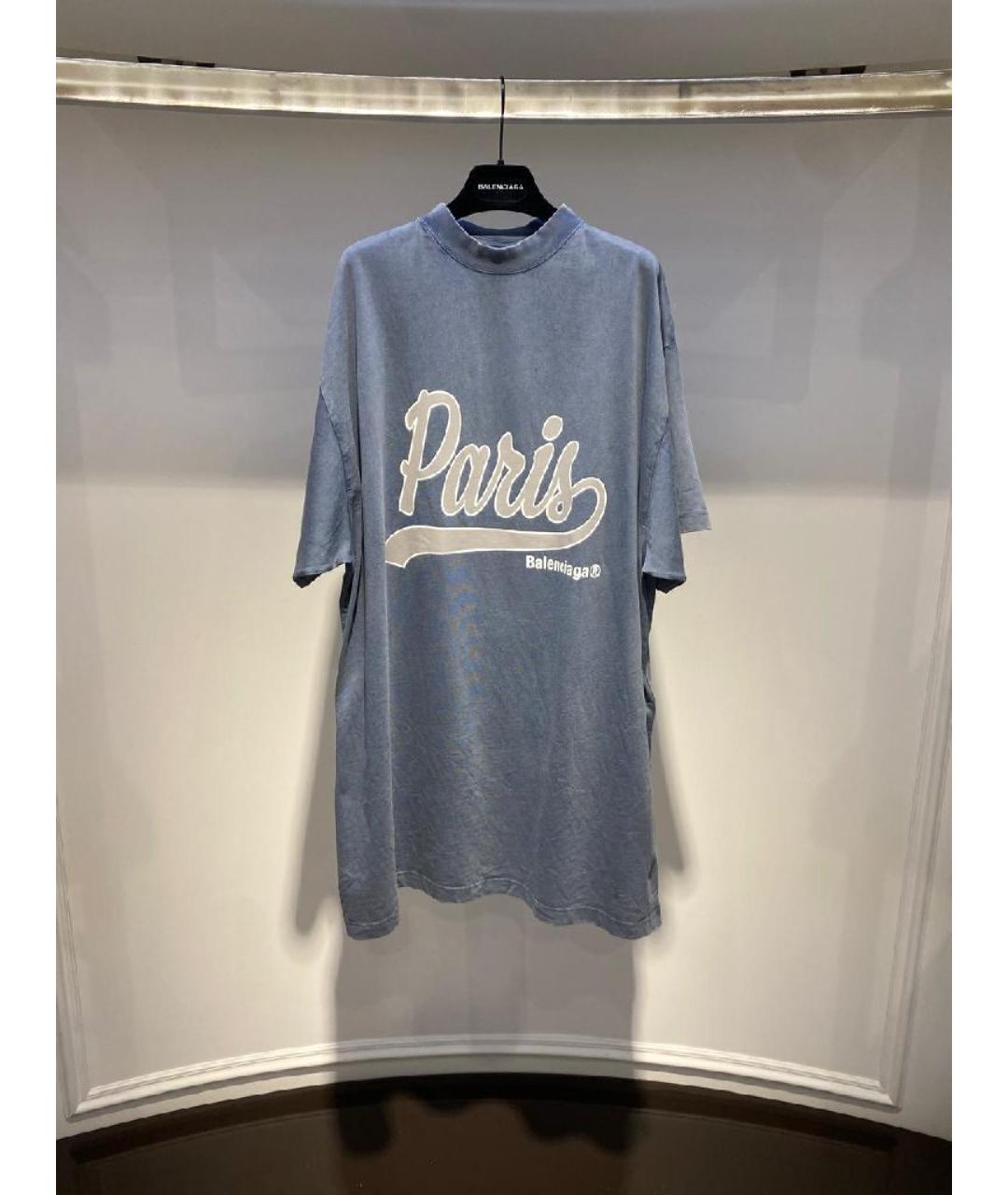 BALENCIAGA Синяя футболка, фото 3
