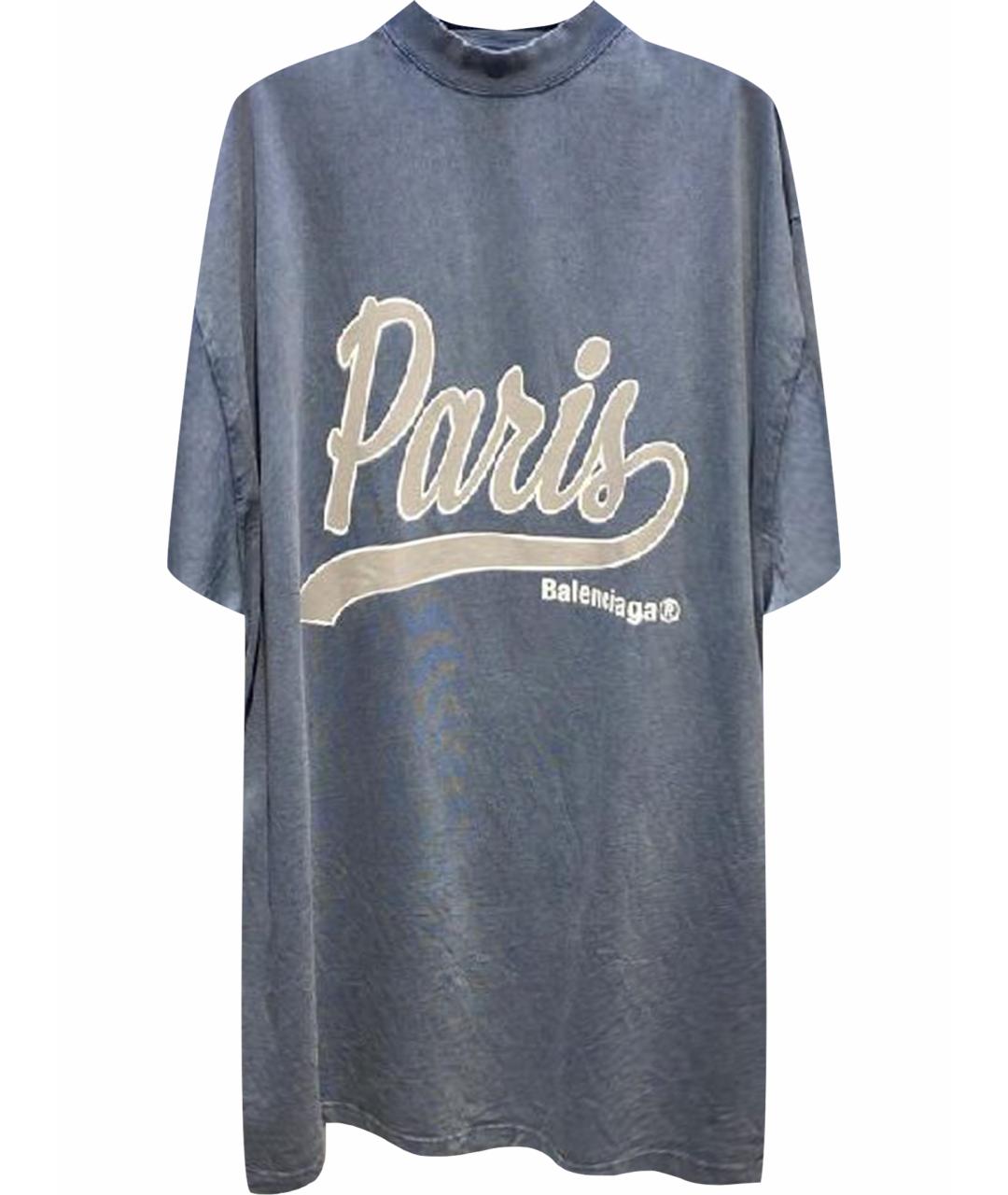 BALENCIAGA Синяя футболка, фото 1