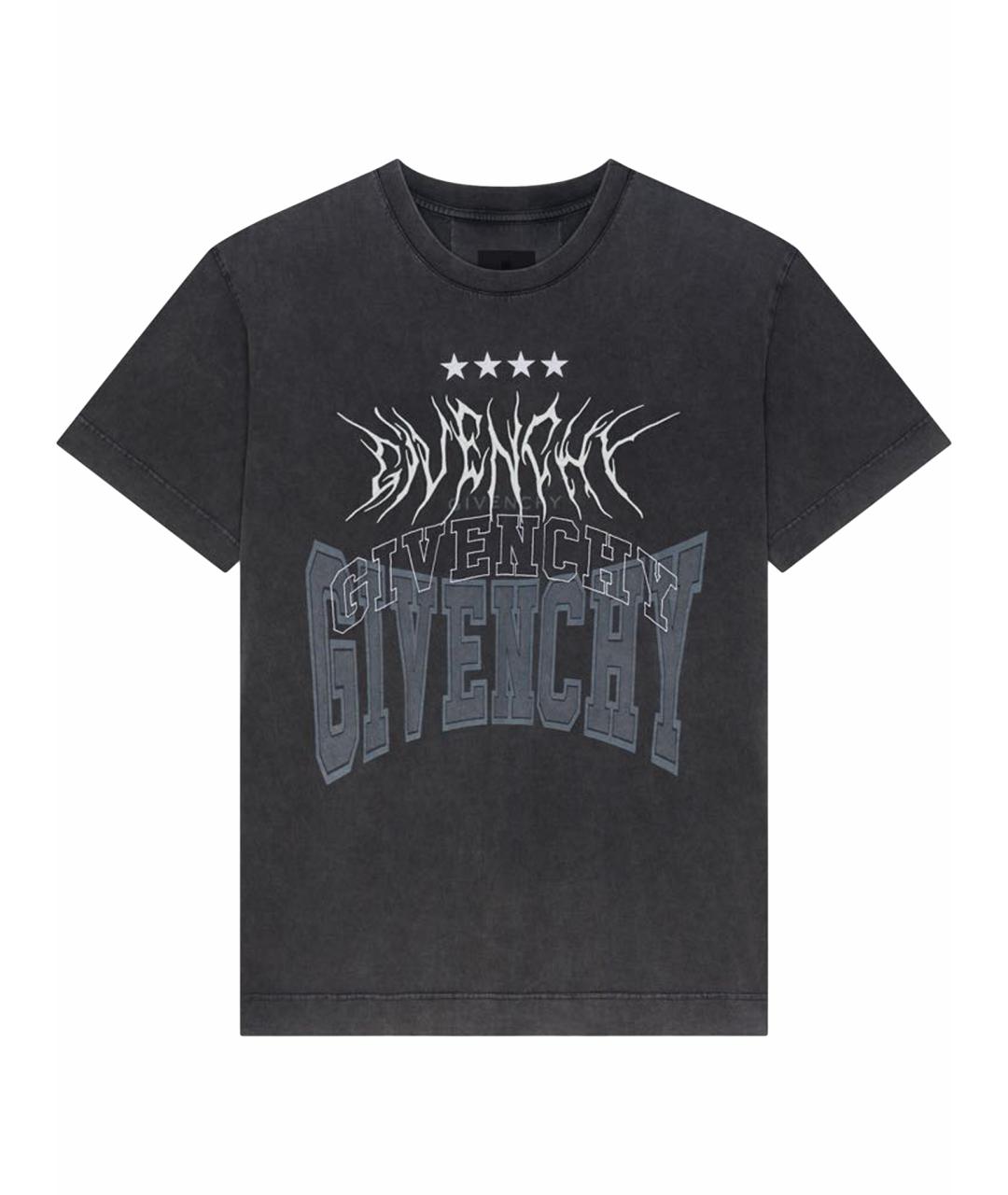GIVENCHY Антрацитовая хлопковая футболка, фото 1