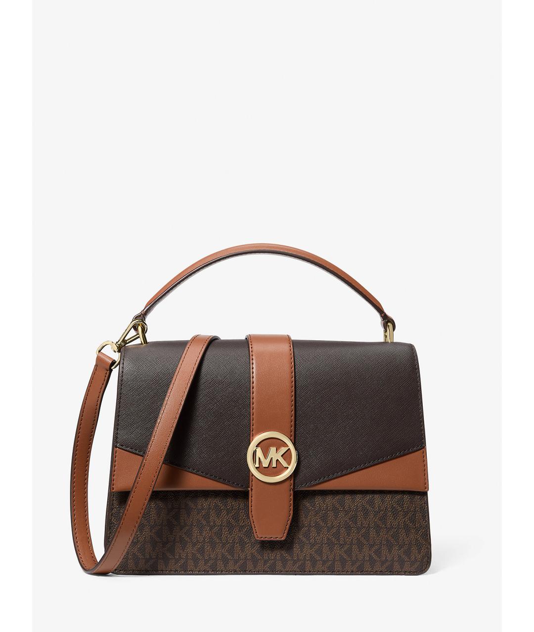 MICHAEL KORS Коричневая сумка с короткими ручками из искусственной кожи, фото 8