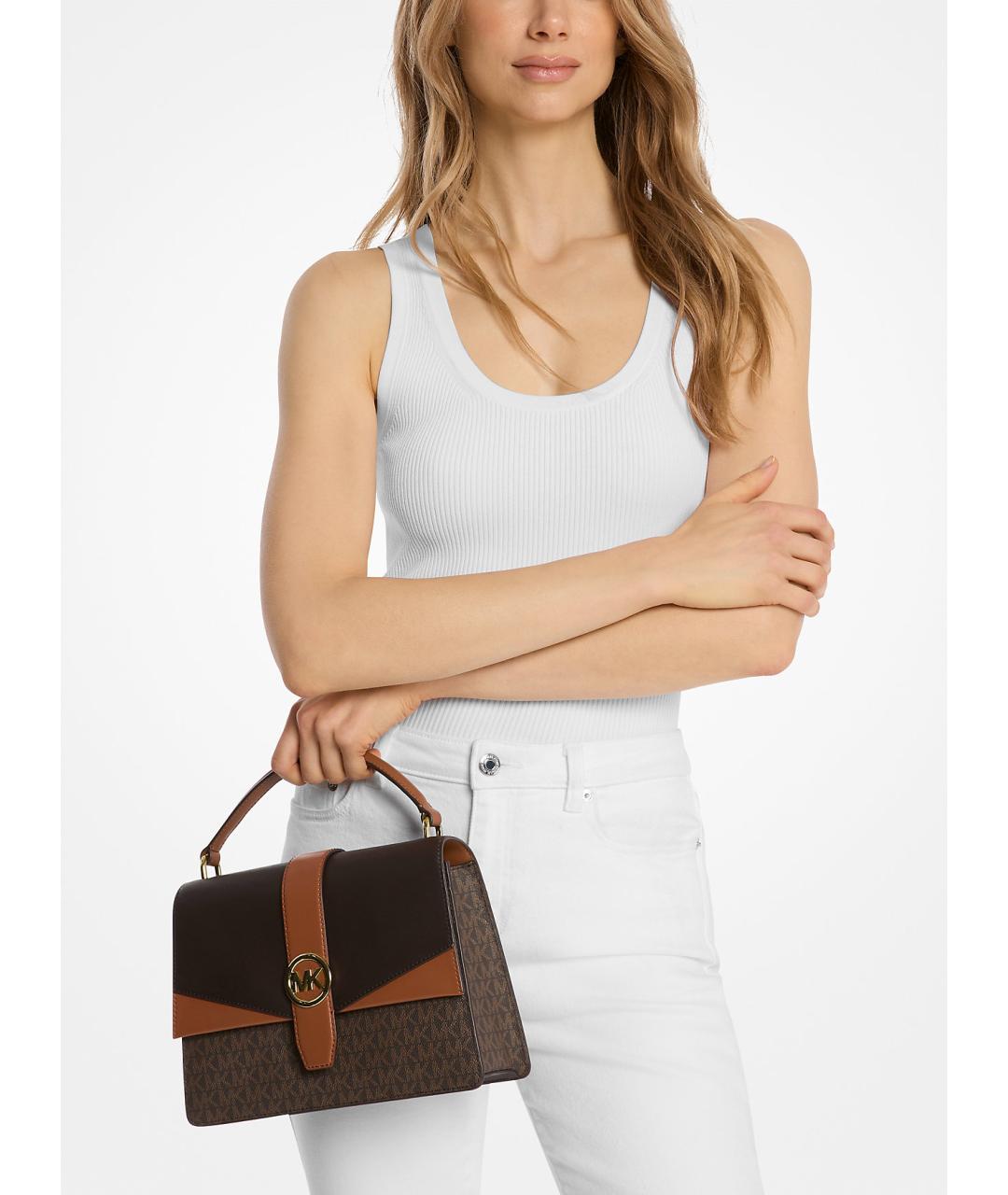 MICHAEL KORS Коричневая сумка с короткими ручками из искусственной кожи, фото 4