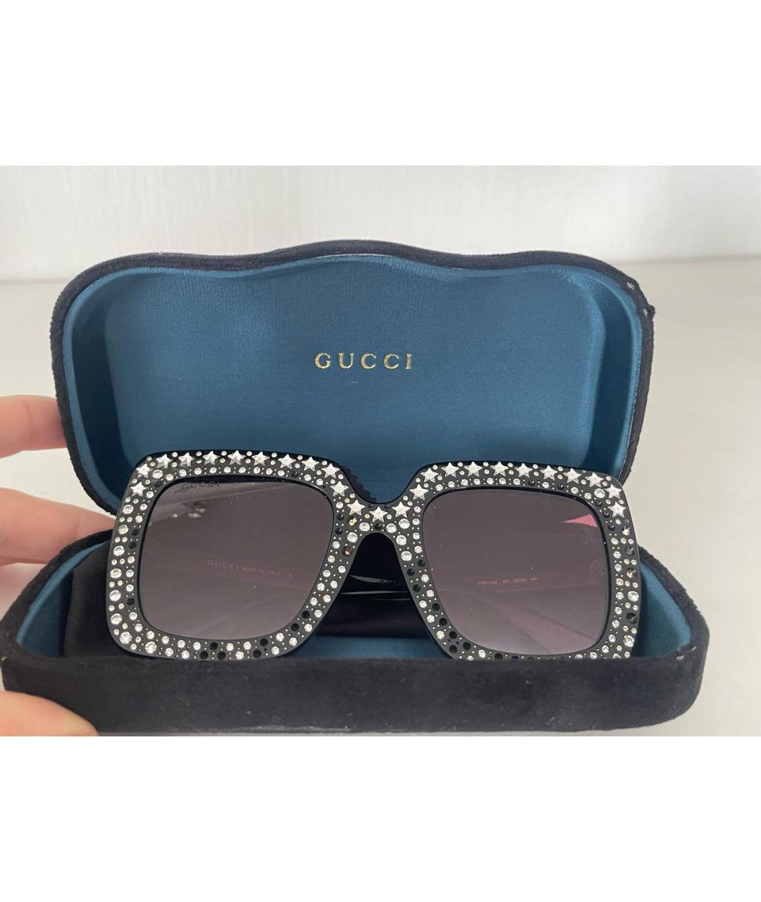 GUCCI Черные пластиковые солнцезащитные очки, фото 7